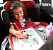 Toddler Travel Lap Tray - Kids Car Seat Travel Tray - Children Car Organizer Play Tray for Drawing and Snacks Tray. Waterproof Kids Tray, Sturdy Side, Wide Zipper Pocket. Bonus Coloring Book Included