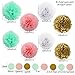 HEARTFEEL Bridal Shower Decorations Mint Baby Pink White Gold Tissue Pom Poms Paper Flowers Ball Tassel Garland Best for Mint Theme Party Decorations Birthday Baby Shower Wedding Nursery Decoration