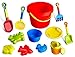 12pc Kids Beach Toys Set, Beach Toy Sand Set for Kids, Sand Play Set with Bucket, Shovels, Rakes, Models and Molds. Sandbox Toy, Sand Toya 12Pcs