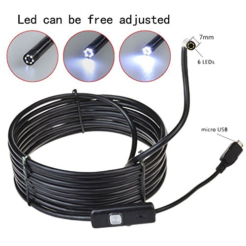 7mm 6 LED Android OTG USB Endoscope Camera IP67 Waterproof Inspection Snake Tube Borescope Pipe Locator With 1.5m Cable