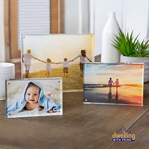 Acrylic Picture Frame Set of 5-4x6 Inch | Acrylic Photo Frame | Collage Stand for Family Photographs | Clear Picture Frames for Office Desk & Side Table | Wedding Table Décor