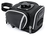 Saddle Bag By Geared2U - 4 Compartment & Pocket Clip On Bicycle Under Seat Pack To Carry All Your Important Biking Accessories For Cycling Or Work - No Risk Lifetime Warranty