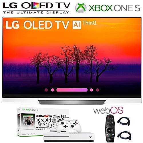 LG OLED55E8 Class E8 OLED 4K HDR AI Smart TV OLED55E8 (2018 Model), Xbox One S NBA 2K19 Bundle, 2HDMI Cables. LG Authorized Dealer (55-inch).
