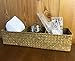 LA Rectangular Woven Seagrass Storage Basket and Home Organizer Bins,Natural Water Hyacinth Basket (Brown)