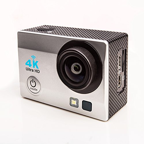Sport Action Camera 4K Ultra HD 30fps Wifi Waterproof Cam DV Camcorder SONY Sensor 16MP 170 Degree Wide Angle 2 inch LCD Screen (Silver)