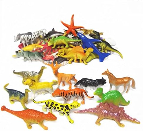 Animals Figure Playset - 60 Piece Kids Mini Animals Toys Animal Learning Party Favors Toys for Boys Girls Including Ocean Sea Animals, Farm Animals, Wildlife Animals And Dinosaur Educational Toys