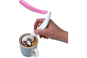 TuTuYa Latte Pen, Electric Coffee Pen Spice Pen for Latte & Food DIY, Works with Cinnamon/Salt/White sugar/Fine Coffee Grinds,Powered by Battery (Purple)