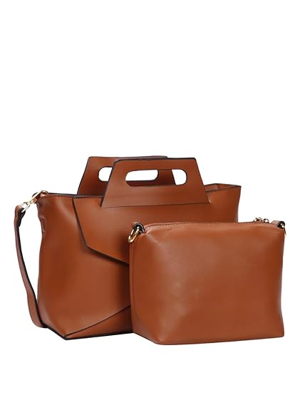 Tan PU Satchel