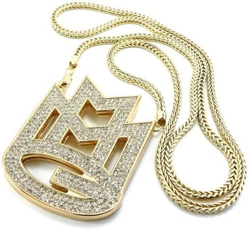 Galham New Iced Out Gold Rick Ross Maybach Music Group Mmg Pendent 36 3mm Franco Chain Necklace Buy Online At Best Price In Uae Amazon Ae
