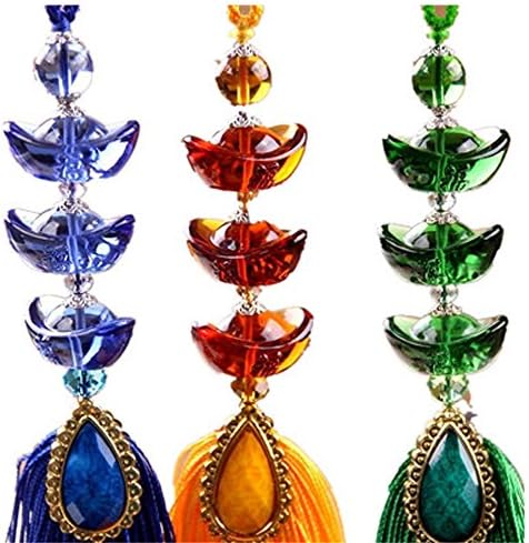 Gold ingots jewelry pendant for car rear-view mirror hanging decoration or window-bed decoration and student dormitory decoration (3 pairs)