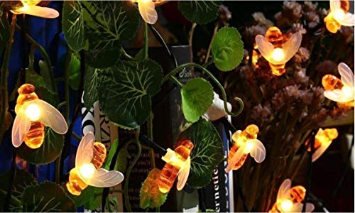 CUQOO Solar-Gartenlichter – Honigbienen-Lichterkette mit 30 LEDs, 180 cm, wasserdicht, für den Außenbereich, für… – Bild 6