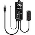 Elitech STC-1000 Non-WiFi Temperature Controller 2-Stage Outlet Thermostat LCD Screen Heating and Cooling Mode for Reptile Aquarium Carboy Homebrew Seed with Temp Sensor 23-158°F 1100W 110V 10A