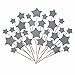 Shxstore Silver Stars Cake Cupcake Topper Picks For Wedding, Birthday, Baby Shower Party Decorations Supplies, 30 Counts