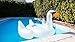 Jumbo Inflatable Pearlized Translucent Giant Swan Floatie Ride On 75 Inches