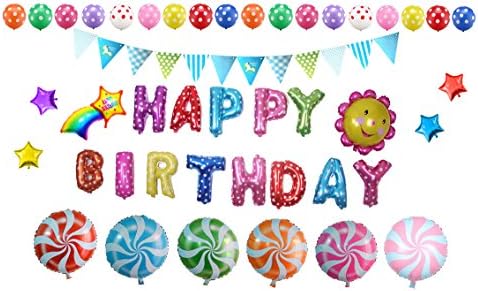 Somine Cute Birthday Balloons Set(46 Pieces)- Happy Birthday Letters Balloons and Party Decoration Balloons Supplies