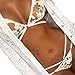 Toraway Lingerie Set Lace Sheer Vest Bra Top + Thongs Set Underwear Suit (Small, White)