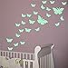 Marsway® 12 Pcs Butterflys Night Glow Sticker Luminous Removable Adhesive Kids Room Wall Decal