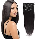 OrderWigsOnline Clip In Human Hair Extensions 100% Virgin Remy Human Hair 7 pieces 100gram/3.6oz Grade 7A For Thin Hair Natural Black
