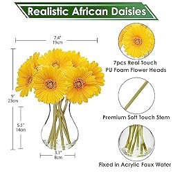 Briful Gerbera Daisy Artificial Flowers,Realistic
