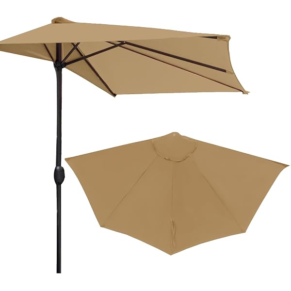 Amazon.com : Strong Camel 12 Ribs Umbrella Cover Canopy Replacement for 15'  Double-Sided Patio Umbrella, Frame NOT Included (Beige) : Patio, Lawn &  Garden