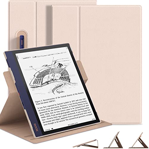 Dongzhu Étui de protection pour tablette Boox Note Air 2, Boox Note Air 2 Plus 2022, 10,3" en papier, multi-visionnement, réglable, en cuir synthétique, fin, léger, or rose