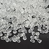 200pcs Bullet-shaped Clear Soft Rubber Stud Earring Backs Earnuts for DIY Jewelry Supplies (Clear White) By Alimitopia
