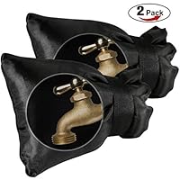 Faucet Sock, SUNDOKI Outdoor Faucet Cover Protector for Winter Wall Water spigot (2 Pieces-Black)