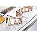 bayite for Fitbit Ionic, Replacement Metal Bracelet Adjustable Fitbit Ionic Bands Rose Gold with Rhinestone