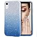 MILPROX Case Compatible for iPhone XR Case Glitter Luxury Shiny Sparkly Slim Bling Crystal Clear, 3 Layer Hybrid, Protective Soft Case Compatible for iPhone XR(2018)