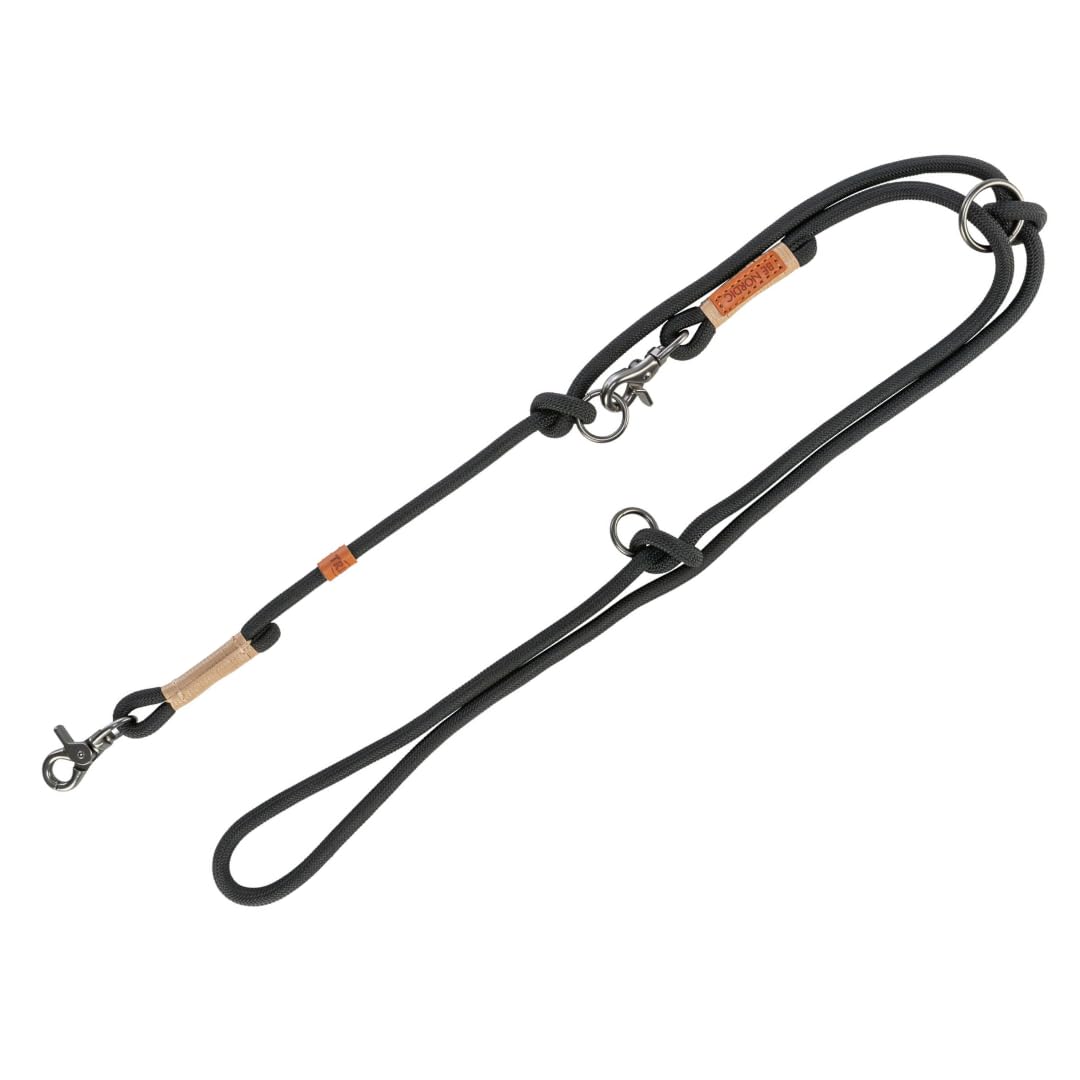 TRIXIE dog lead BE NORDIC V-leash S–M, 78.74 inches ø 0.31 inches in black/sand - adjustable dog lead with Nordic charm - for small to medium-sized dogs - 17225