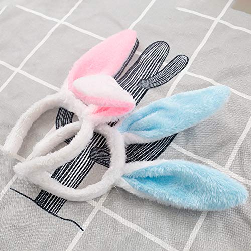 HANSGO Plush Bunny Ears Hairbands, 6PCS 6.5 Inches Cute Colorful Bunny Headband Easter Bunny Ears Hairbands for Party Decoration Party Favor