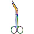 Artzone Lister Bandage Scissors - 5.5-Inch Cynamed Medical-Grade Stainless Steel Shears - Multi-Colored Rainbow Titanium Finish - Sharp Blades Cut Through Bandages, Dressing, Tape, Gauze, Clothing