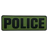 uuKen Big PVC Police Patch 2x6 inches Hook Fastener
