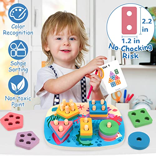 Dreampark Montessori Toys for 1 2 Year Old Toddler Wooden Sorting and