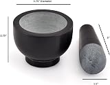 Kaizen Casa Black Granite Mortar and Pestle Set 9.52cm Dia 6.98cm High view 5