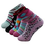Skidders Girls Skid-Proof Gripper Socks - Size 7-9, Assorted 5-Pack