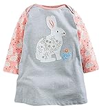 Fiream Little Girls Cotton Long Sleeve Cartoon Pattern Dress (S0087,18Months)