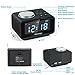 Reacher Digital Alarm Clock Radio with Dual USB Charger Port Dual Alarm Dimmer Snooze Indoor Thermometer and Outlet Powered for iphone Phone Bedside Bedroom Desktop Home Office