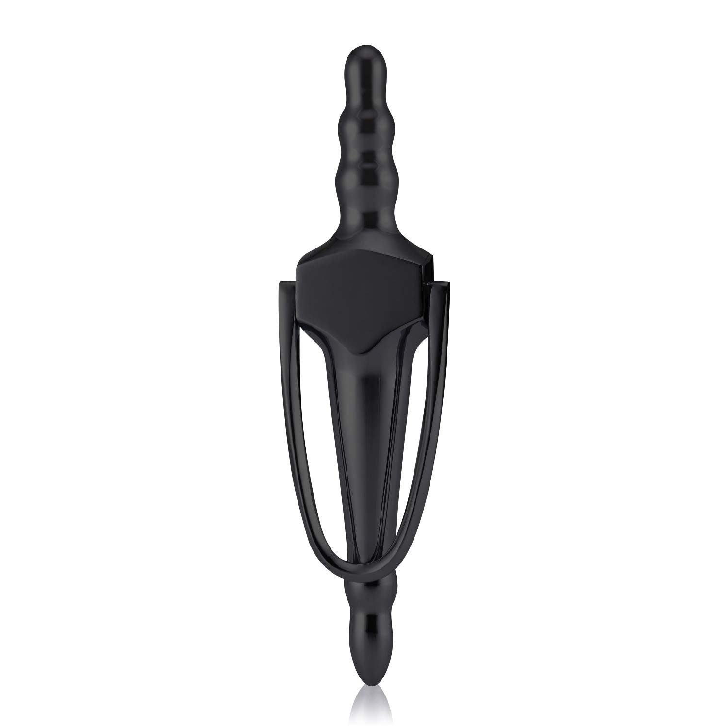 XFORT® Door Knocker 8” Slimline Smooth Black, Victorian Urn Slim Door Knockers for Front Door, Elegant Front Door Furniture with a Modern Design, Perfect for Alerting You of Visitors to Your Home