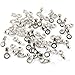 Silver Ball Chain #6 Lamp/Fan Pull Loop Connectors, Nickel Plated Brass (50 Pcs)