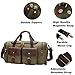 BLUBOON Canvas Duffle Bag Weekender Overnight Travel Tote Bag with Shoe Compartment Oversized Genuine Leather Carry on Bag for Mens and Women (Army Green)