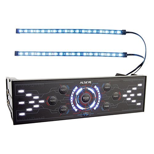 ALSEYE R-600 Fan Controller 24W x 6 Channels with Dual 30cm LED 10 Colors RGB Strip for CPU Cooler and Case Light Control