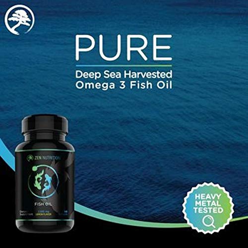 Omega 3 Fish Oil | Deep Ocean Sourced Wild Fish Oil Ultra Pure EPA DHA | 90 Capsules Burpless Lemon Flavor - ZEN NUTRITION