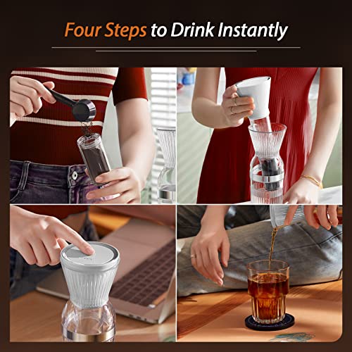 Forias Electric Cold Brew Coffee Maker 2in1 Iced Coffee&Tea Maker Cordless Personal Coffee Maker