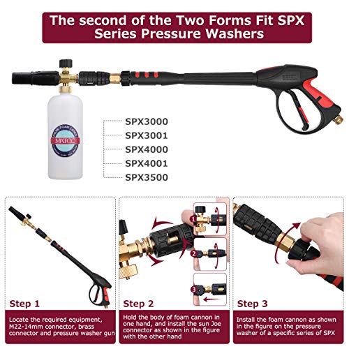 MATCC Foam Cannon II for Sun Joe SPX Series Pressure Washer Adjustable
