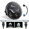 Kairiyard Ronde Motorfiets Optische 5.7 “Volledige LED Motorfiets Koplamp CREE Chip 55 W 6000LM 6000 K Dimlicht Grootlicht 9-30 V HI LO Beam Optics met Schakelaar Kabels H4-H13 9005 9006 IP67 Mistlampen