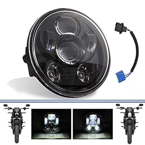 Kairiyard Ronde Motorfiets Optische 5.7 “Volledige LED Motorfiets Koplamp CREE Chip 55 W 6000LM 6000 K Dimlicht Grootlicht 9-30 V HI LO Beam Optics met Schakelaar Kabels H4-H13 9005 9006 IP67 Mistlampen