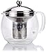 Glass Teapot with Infuser for Blooming and Loose Leaf Tea Pot by Cozyna | Holds 3-4 Cups | Includes Recipe Book