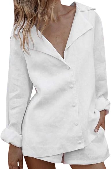 linen shorts and jacket