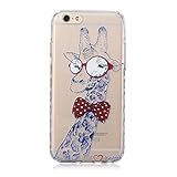 iPhone 6S Plus Case, Sophia Shop Ultra [Thin Slim] Premium Flexible Soft TPU Extra Grip Anti-Scratch Protective Transparent Border Back Cover For Apple iPhone 6 Plus /6s Plus(Giraffe)